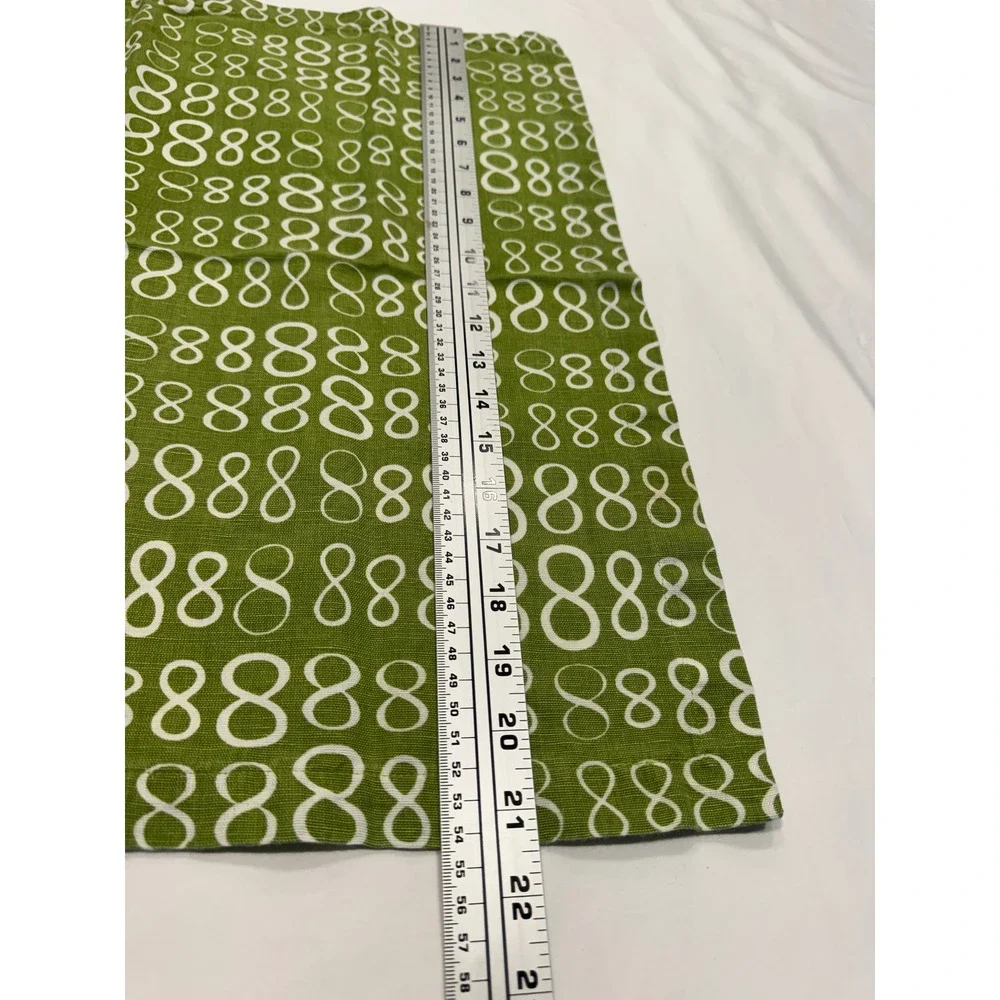 Pine Cone Hill Napkins Set of 5 Geometric Infinity Print 21x21 Green‎ Excellent